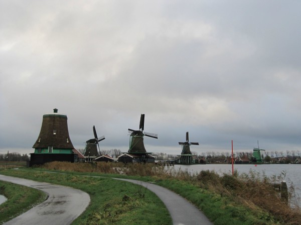 A series of active wind powered sawmills in the Netherlands